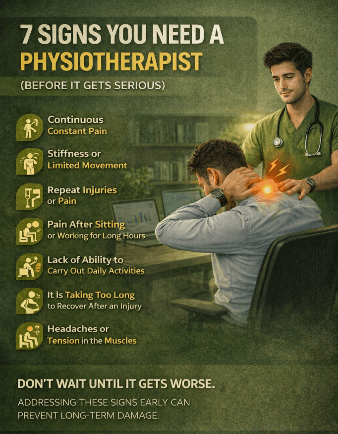 7 Signs You Need a Physiotherapist (Before It Gets Serious) Recognize the early signs you need a physiotherapist before it gets serious. Learn symptoms, treatments, and when to seek professional care.