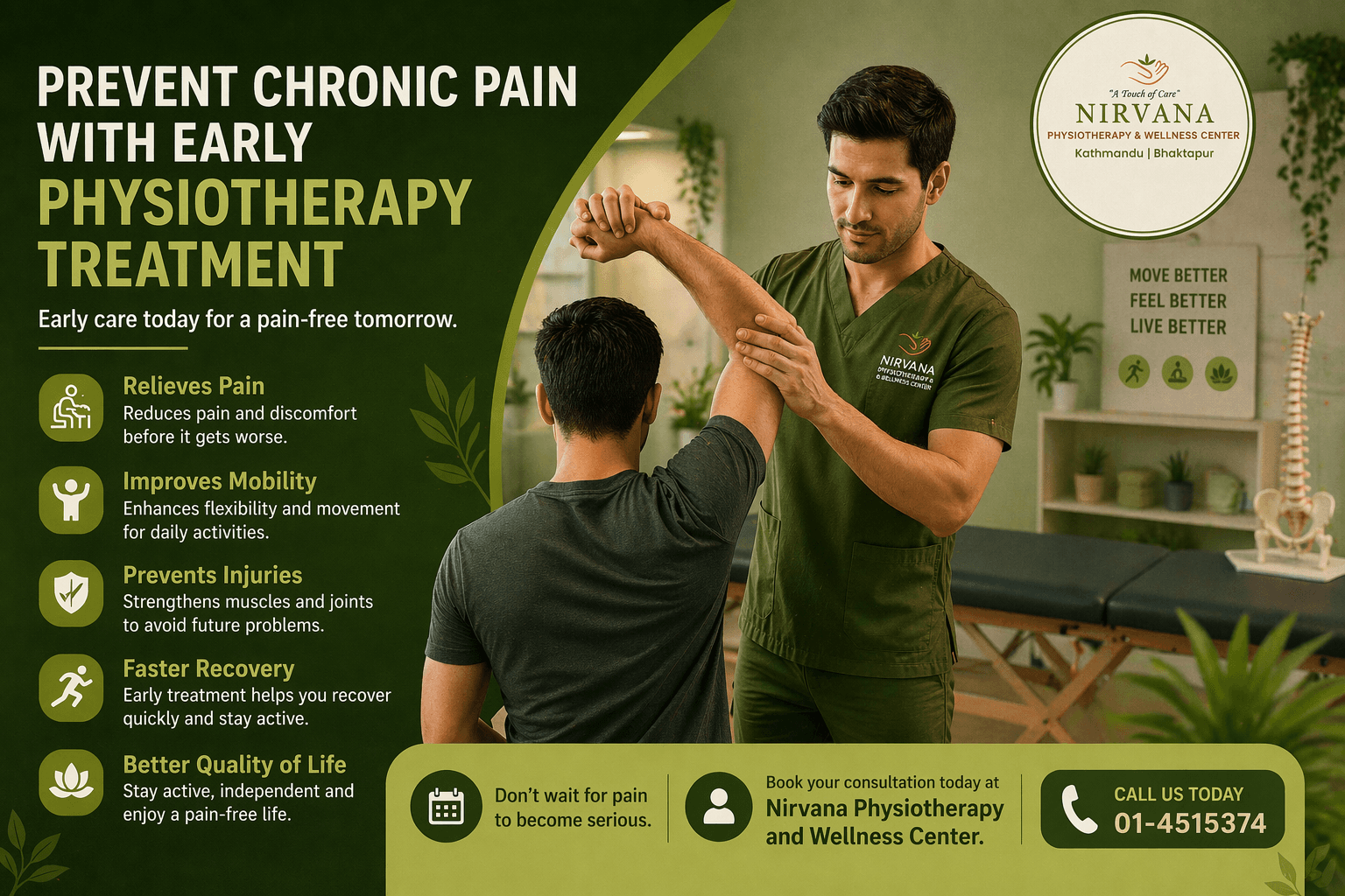 Prevention of Chronic Pain Using Early Physiotherapy Treatment Prevent chronic pain with physiotherapy